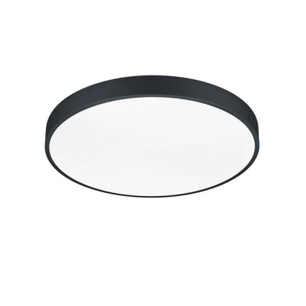 Plafón LED redondo Waco negro mediano luz fría
