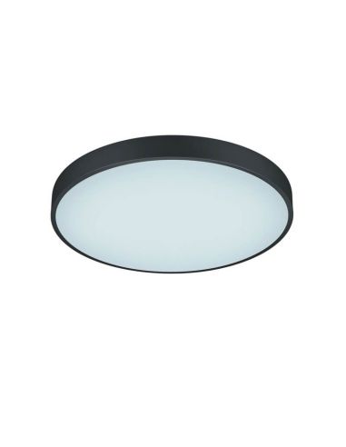 Plafón LED redondo Waco negro mediano apagado