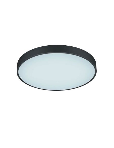 Plafón LED redondo Waco negro mediano apagado