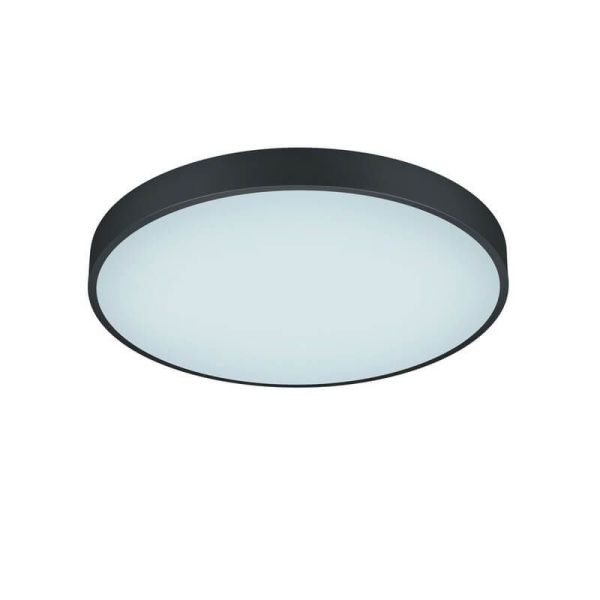 Plafonnier LED rond Waco noir moyen éteint