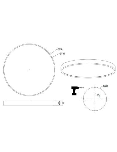 Plafón LED redondo grande blanco Waco ficha técnica
