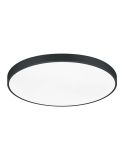Plafón LED redondo grande negro Waco luz fría encendida