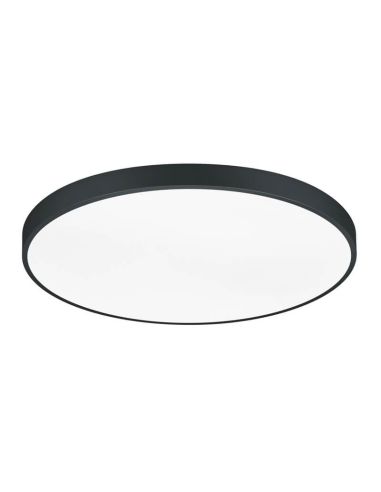 Grande luz de teto LED preta redonda Waco luz fria acesa