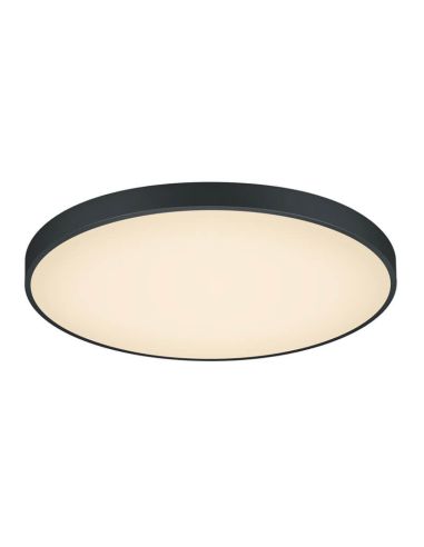 Waco grand plafonnier LED rond noir