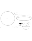 Fiche technique Grand plafonnier LED rond noir Waco