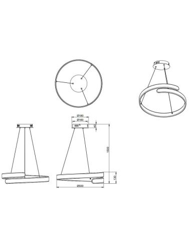 Fiche technique du plafonnier LED Parma finition métal dimmable IP20