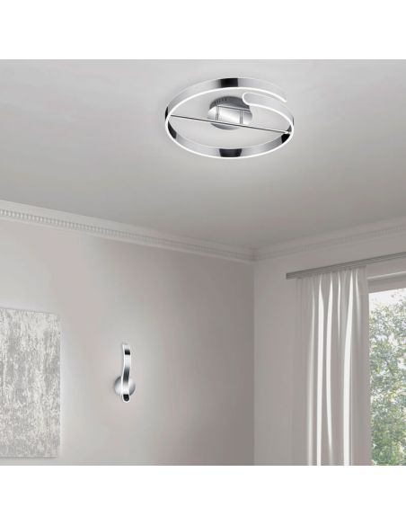 Plafón LED techo Parma acabado metálico regulable sugerencia de uso