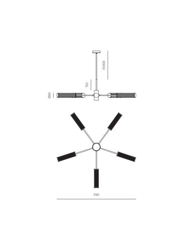 Lámpara de techo LED varias pantallas vidrio Ison ficha técnica
