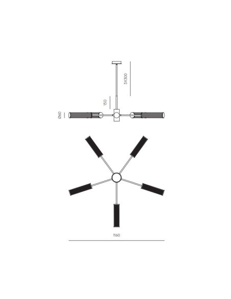 Lámpara de techo LED varias pantallas vidrio Ison ficha técnica