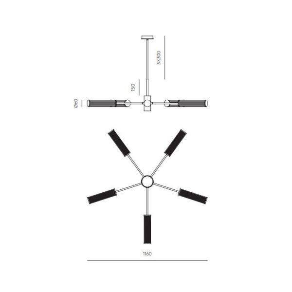 Plafonnier LED avec différents abat-jour en verre Fiche technique Ison