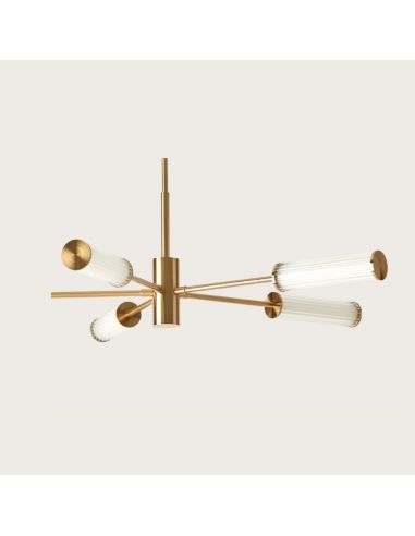 Plafonnier LED avec différentes nuances de verre Ison or | LéonLeds