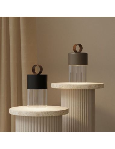 Lámpara sobremesa LED vidrio Bora conjunto