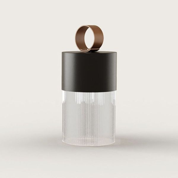 Lampe de table LED en verre Bora noir photo d'ambiance