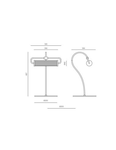 Détails et mesures de la lampe de table LED de style vintage Ison