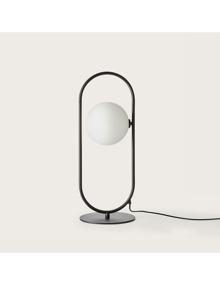 Abajur redondo preto Abbacus Candeeiro de mesa LED