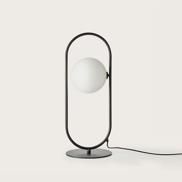 Lampe de table LED avec abat-jour rond Abbacus noir