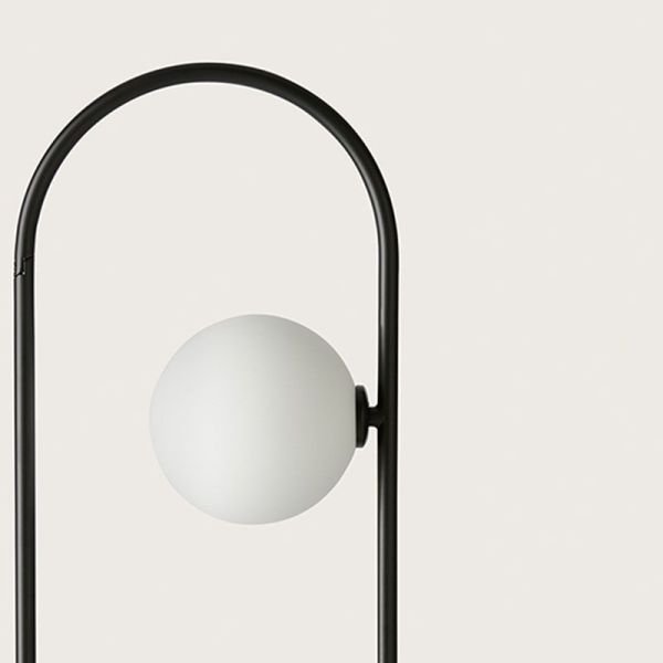 Lampe de table LED abat-jour rond Abbacus abat-jour détail noir