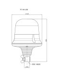 Dimensions LED Orange Flexible Rotative avec Support 2 Flash DIN14620 12V-36V FT-151 DF LED Double Flash | LéonLeds