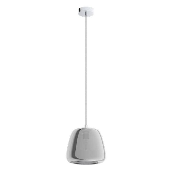 Lámpara colgante de techo de cristal Albarino Cromo Negro1XE27 26⌀
