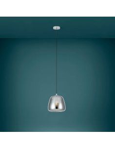 Lámpara colgante de techo de cristal Albarino Cromo Negro1XE27 26⌀ 2