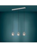 Lámpara colgante de techo de cristal Albarino Cromo Negro 3XE27 ambiente