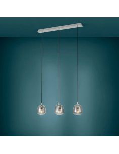 Lámpara colgante de techo de cristal Albarino Cromo Negro 3XE27 2