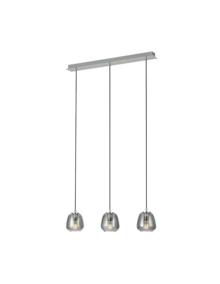 Lámpara colgante de techo de cristal Albarino Cromo Negro 3XE27