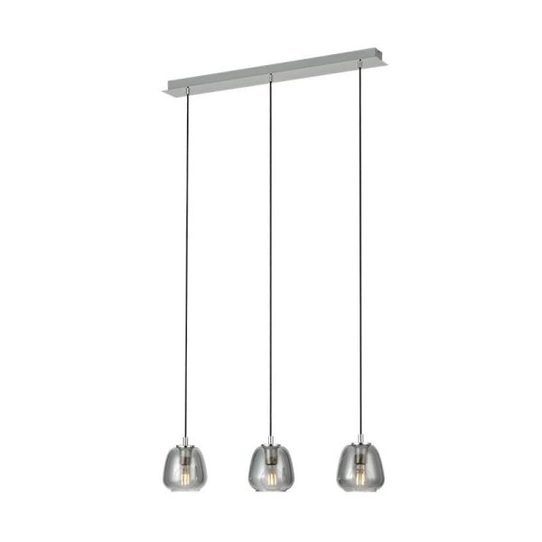 Lámpara colgante de techo de cristal Albarino Cromo Negro 3XE27