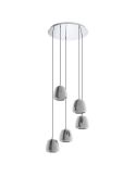 Lámpara colgante de techo de cristal Albarino Cromo Negro 5XE27