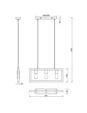 Lámpara colgante LED madera natural Agra 3 luces detalles técnicos