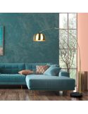 Lampadaire LED Arco Argentina avec base en marbre et bronze 60W dans un salon