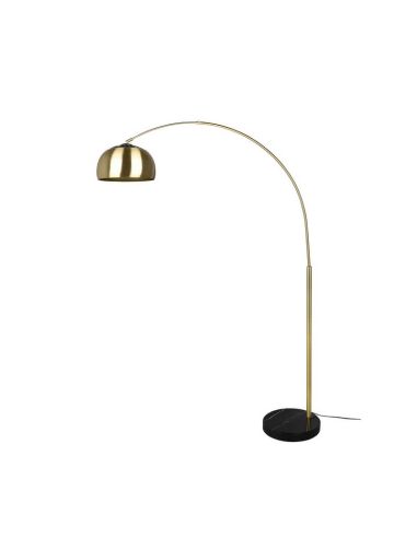 Lámpara de pie LED Arco Argentina base mármol y bronce 60W apagada