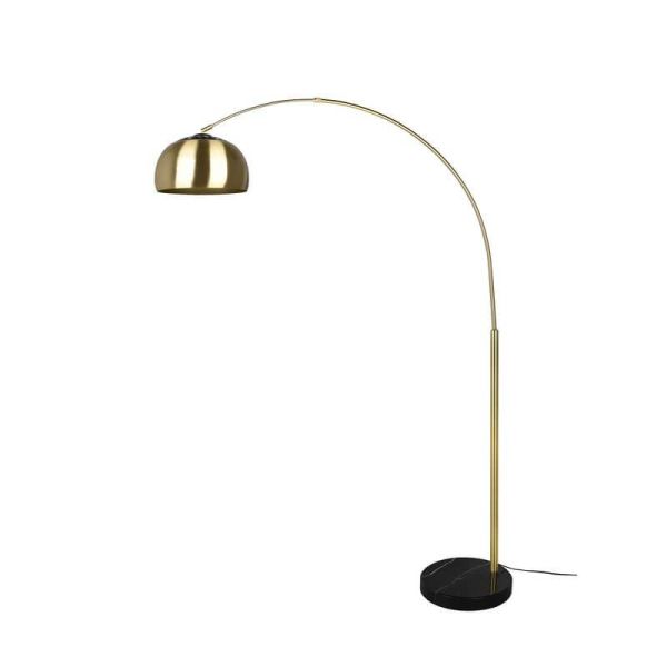 Lámpara de pie LED Arco Argentina base mármol y bronce 60W apagada