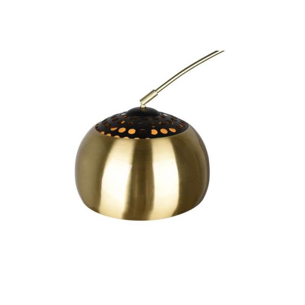 Lámpara de pie LED Arco Argentina base mármol y bronce 60W detalle pantalla