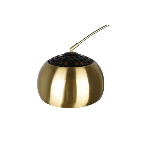 Lámpara de pie LED Arco Argentina base mármol y bronce 60W detalle pantalla apagado
