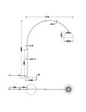 Lámpara de pie LED Arco Argentina base mármol y bronce 60W medidas producto