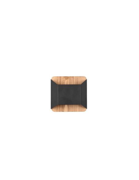Aplique de pared LED Arino metal y madera natural apagado