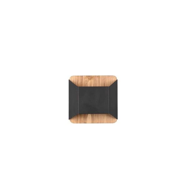 Aplique de pared LED Arino metal y madera natural apagado