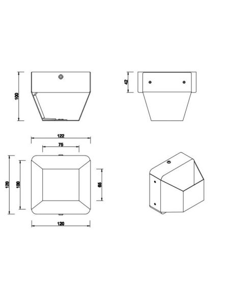Aplique de pared LED Arino metal y madera natural medidas producto
