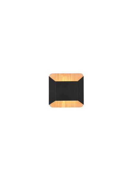 Aplique de pared LED Arino metal y madera natural