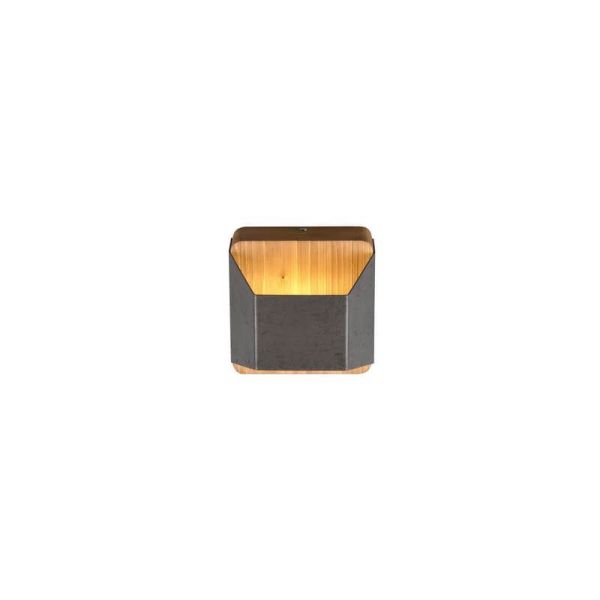 Aplique LED Arino em metal e madeira natural em níquel antigo por baixo
