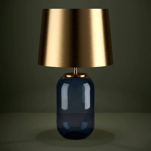 Lampe de table Cuite, verre bleu...