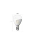 Bombilla esférica inteligente Philips Hue WA Luster medidas producto