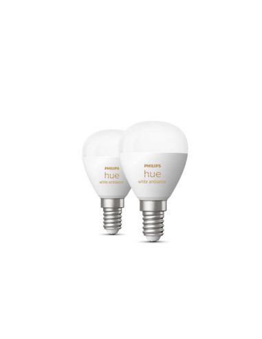 Pack 2 Bombilla esférica inteligente Philips Hue WA Luster apagadas