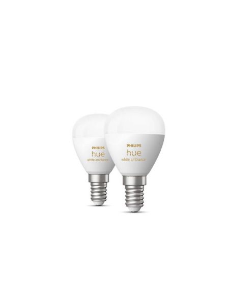 Pacote 2 lâmpada esférica inteligente Philips Hue WA Luster desligada
