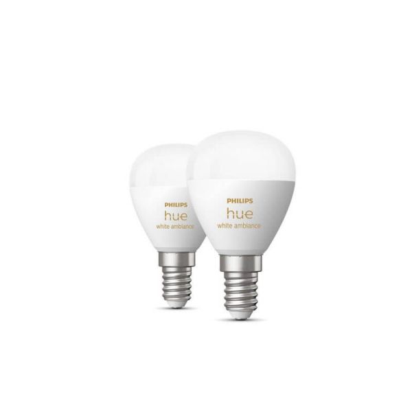 Pack 2 Bombilla esférica inteligente Philips Hue WA Luster apagadas