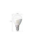 Pack 2 Bombilla esférica inteligente Philips Hue WA Luster medidas producto