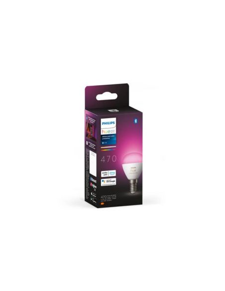 Bombilla esférica inteligente Philips Hue WCA Luster caja producto