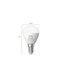 Bombilla esférica inteligente Philips Hue WCA Luster medidas producto