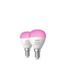 Pack 2 Bombilla esférica inteligente Philips Hue WCA Luster | LeonLeds